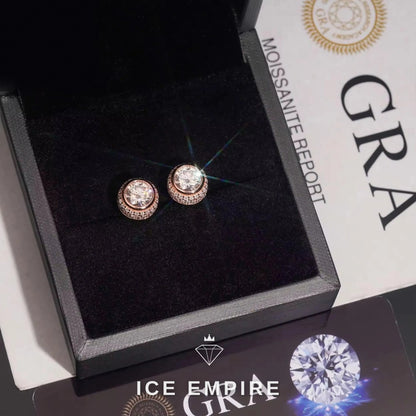 Iced Out Gold Plated Moissanite Stud Earrings