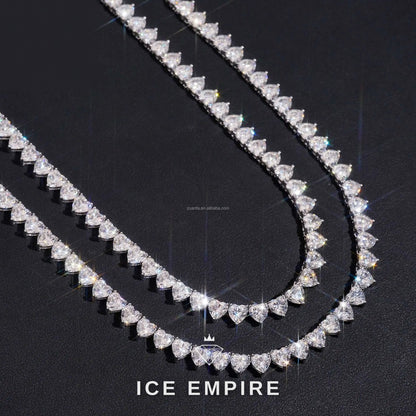 Iced Out Cluster 925 Silver Moissanite Cuban Chain