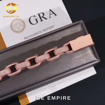 Iced Out Rose Gold Plated Moissanite Cuban Chain