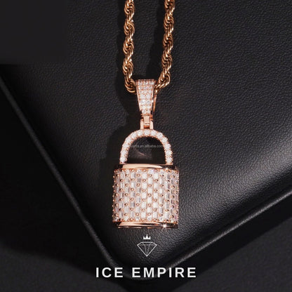 Iced Out Baguette 925 Silver Moissanite Pendant