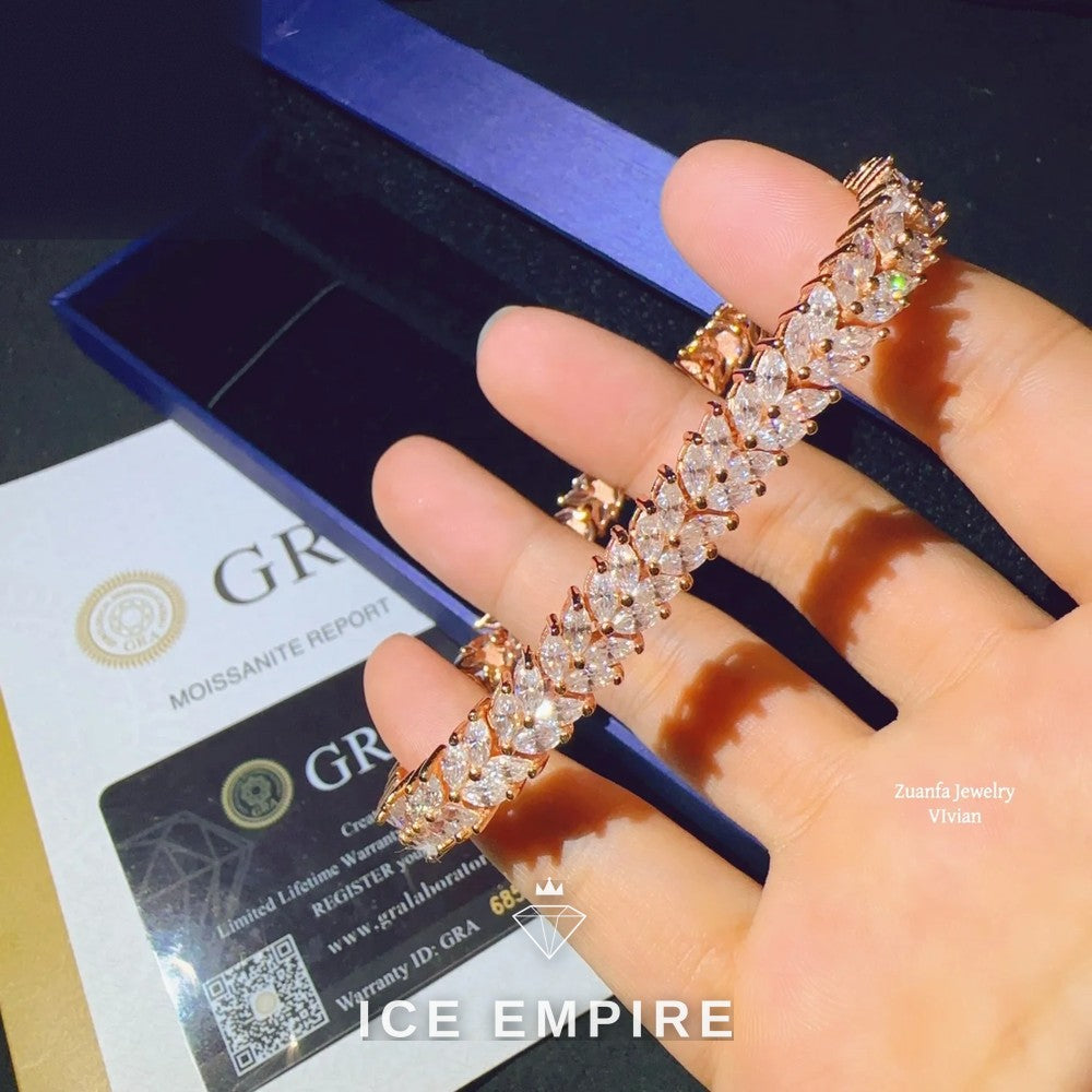 Iced Out 925 Silver Moissanite Tennis Chain