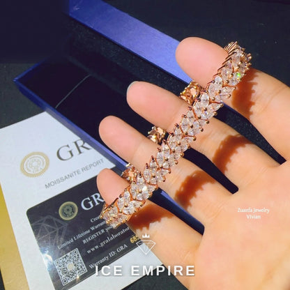 Iced Out 925 Silver Moissanite Tennis Chain