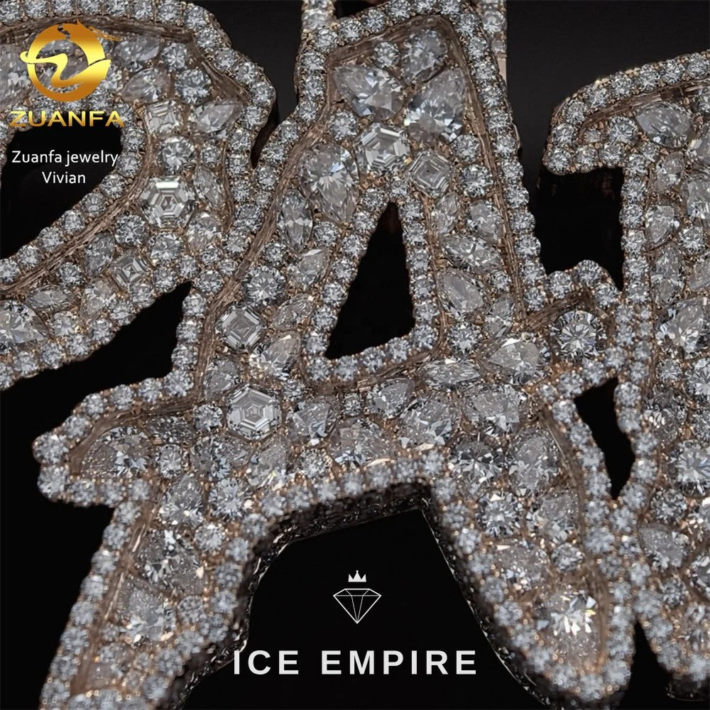 Iced Out Cross Gold Plated Moissanite Pendant