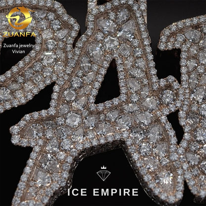 Iced Out Cross Gold Plated Moissanite Pendant