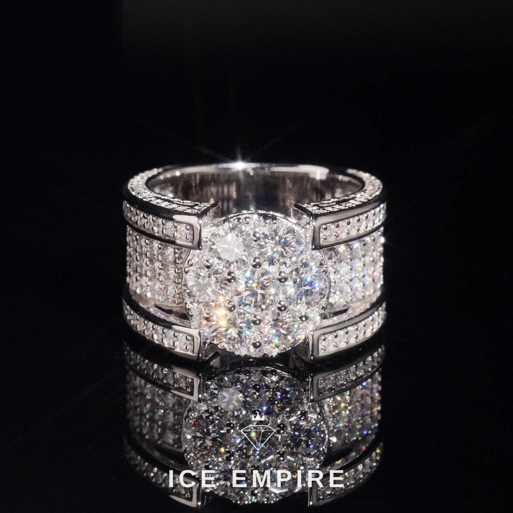 Iced Out 925 Silver Moissanite Ring