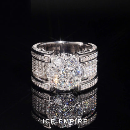 Iced Out 925 Silver Moissanite Ring