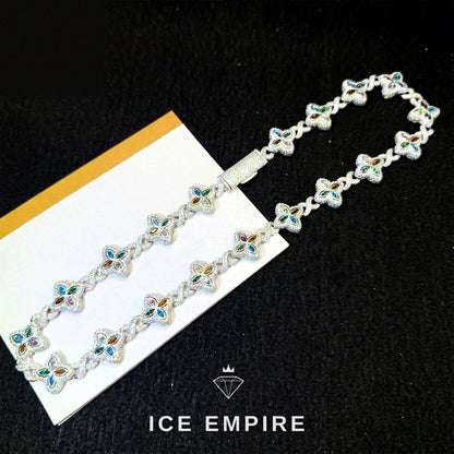 Iced Out Rose Gold Moissanite Cuban Chain