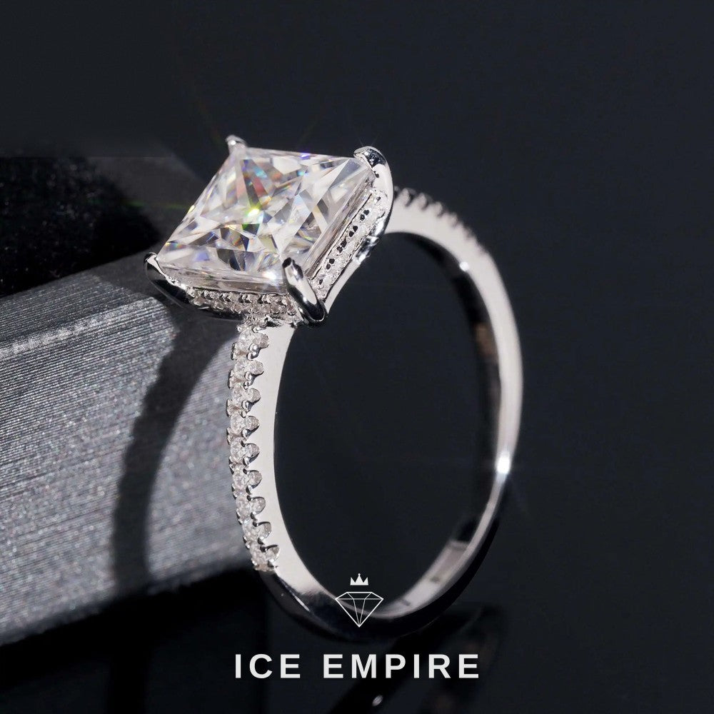 Iced Out Gold Plated Moissanite Wedding Band