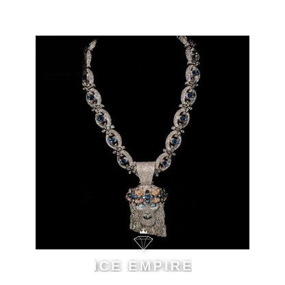 Iced Out 18K Gold Moissanite Pendant