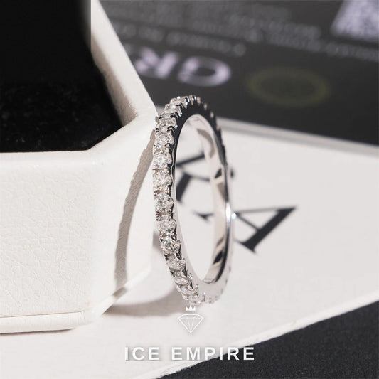 Iced Out 925 Silver Moissanite Engagement Ring