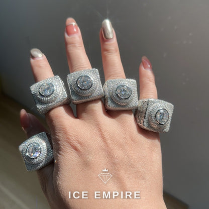 Iced Out 925 Silver Moissanite Ring