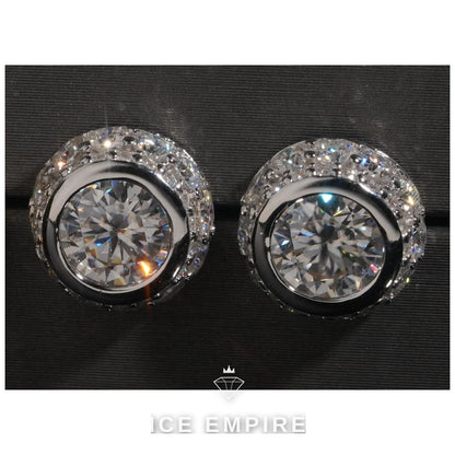 Iced Out 925 Silver Moissanite Earrings