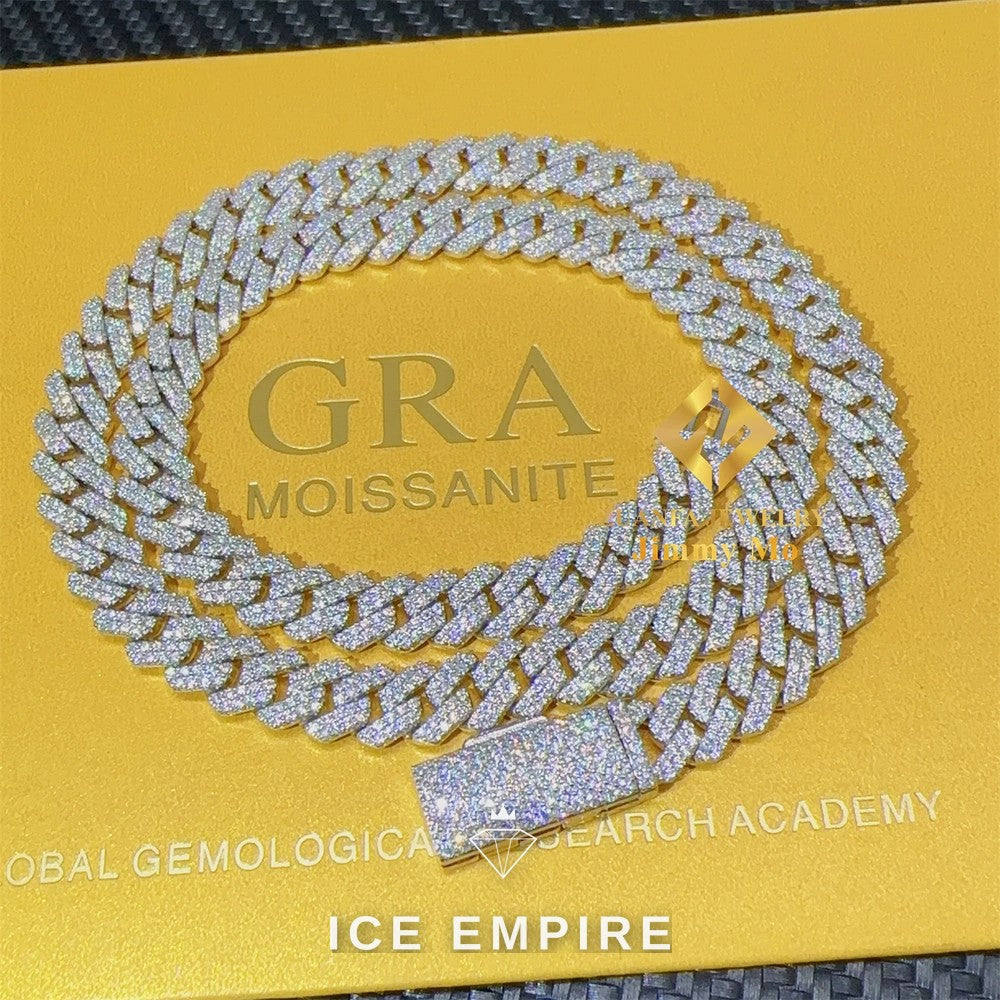 Iced Out Rose Gold Plated Moissanite Cuban Chain