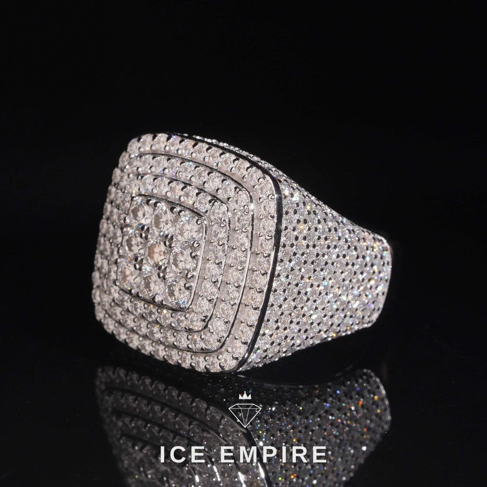Iced Out 925 Silver Moissanite Ring