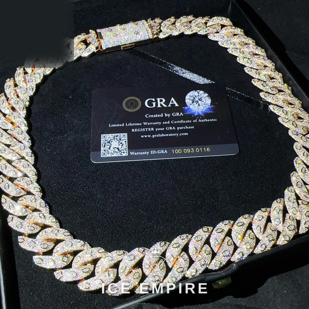 Iced Out Rose Gold Plated Moissanite Cuban Chain