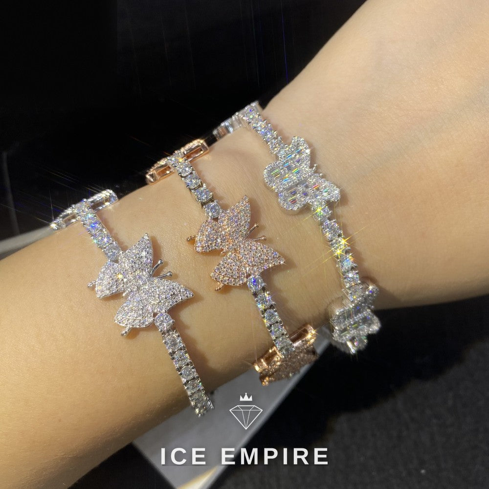 Iced Out Rose Gold Moissanite Tennis Chain