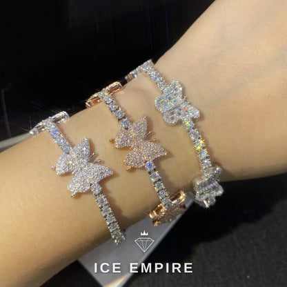 Iced Out Rose Gold Moissanite Tennis Chain