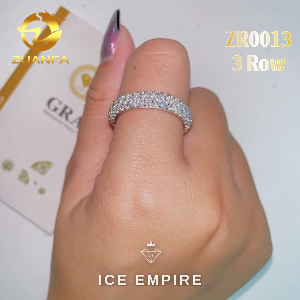 Iced Out 925 Silver Moissanite Ring