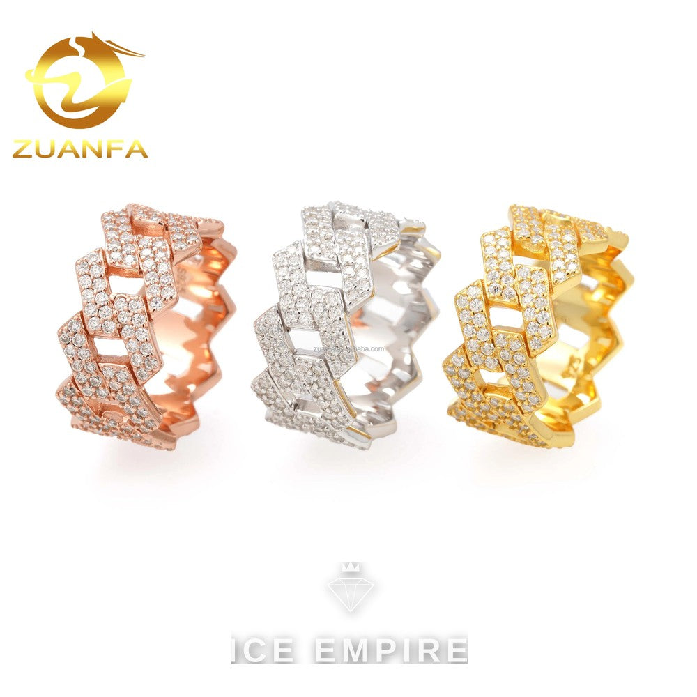 Iced Out Rose Gold Plated Moissanite Cuban Chain