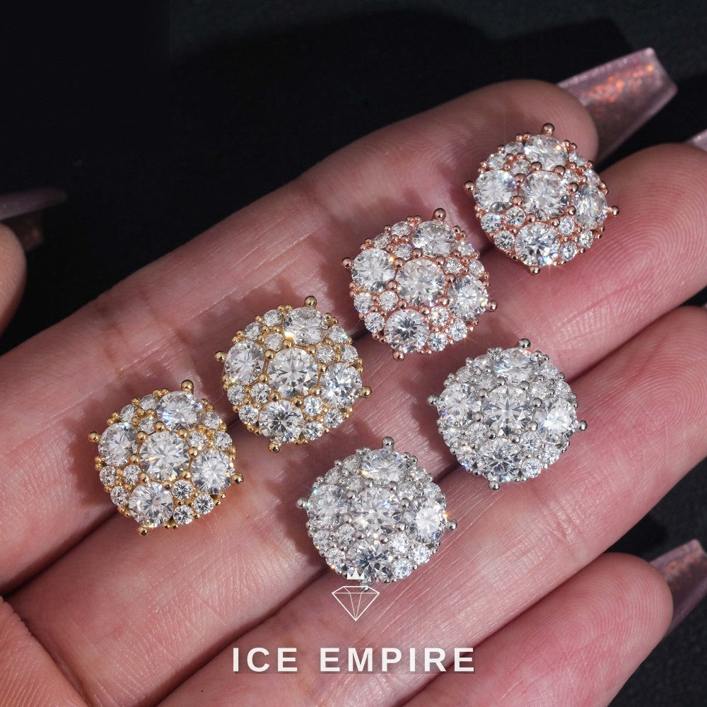 Iced Out 925 Silver Moissanite Earrings
