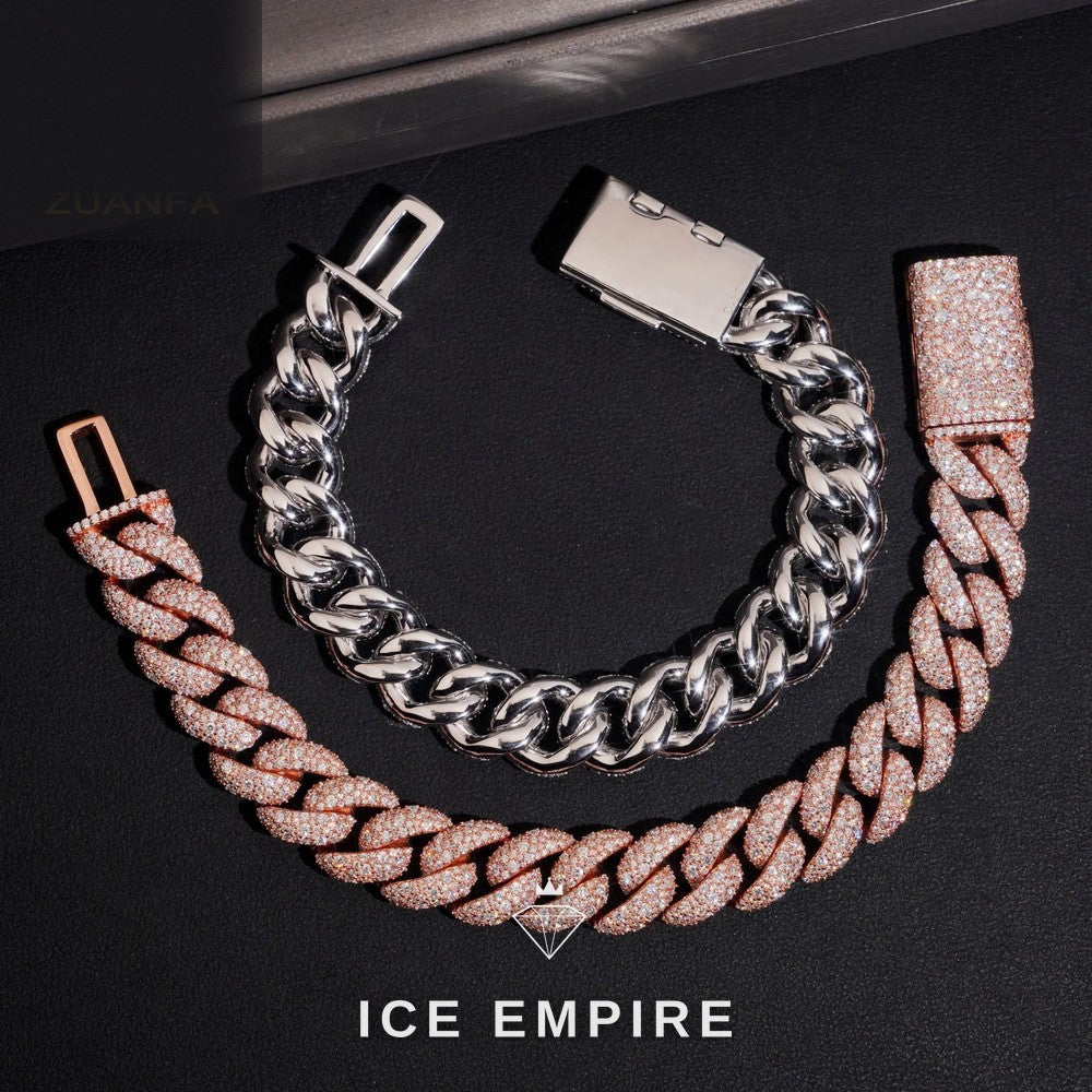 Iced Out Rose Gold Plated Moissanite Cuban Chain