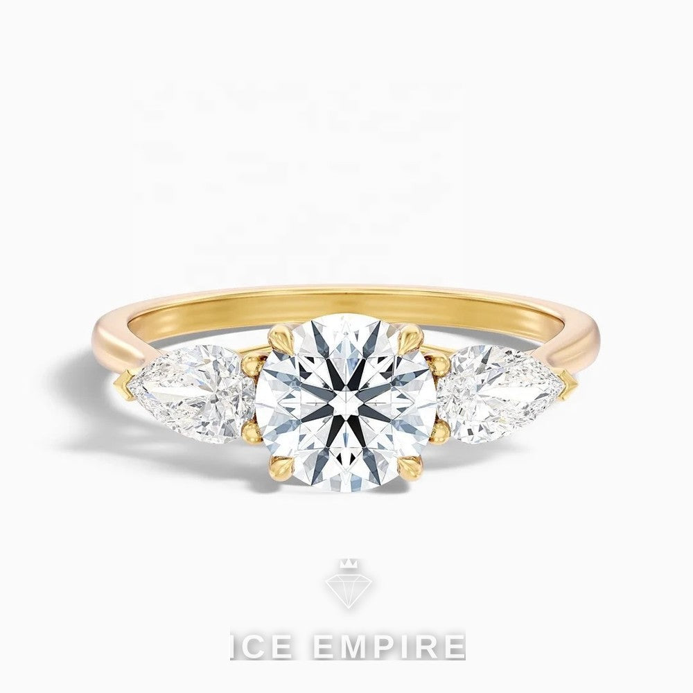 Iced Out 14K Gold Lab Grown Diamond Engagement Ring
