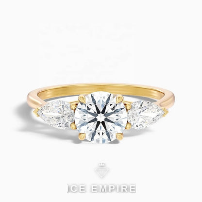 Iced Out 14K Gold Lab Grown Diamond Engagement Ring