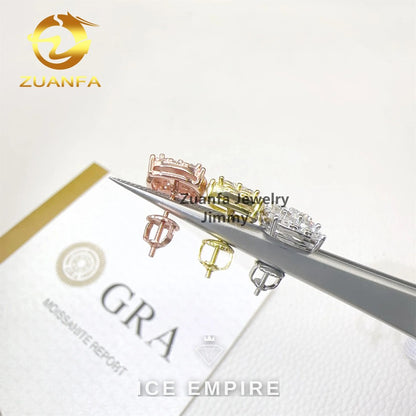 Iced Out 925 Silver Moissanite Stud Earrings