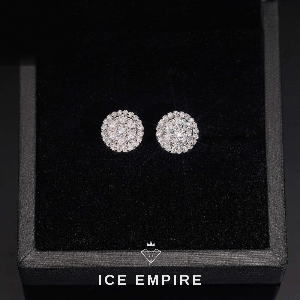 Iced Out Baguette Rose Gold Plated Moissanite Stud Earrings