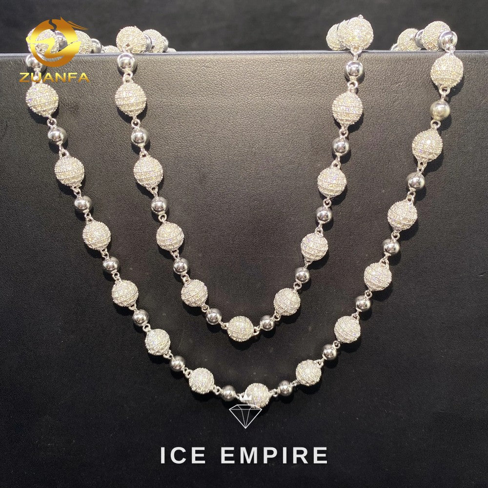 Iced Out 925 Silver Moissanite Cuban Chain