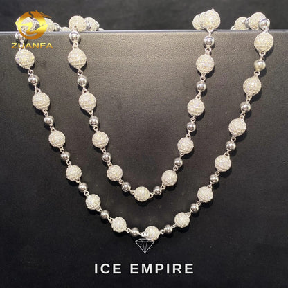Iced Out 925 Silver Moissanite Cuban Chain