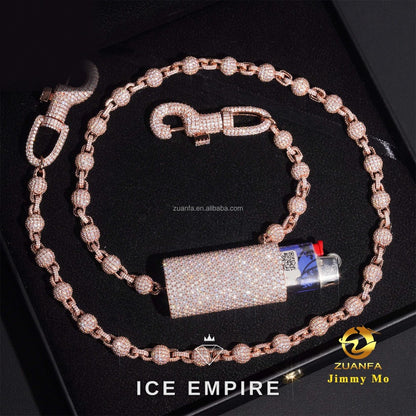 Iced Out Rose Gold Moissanite Pendant