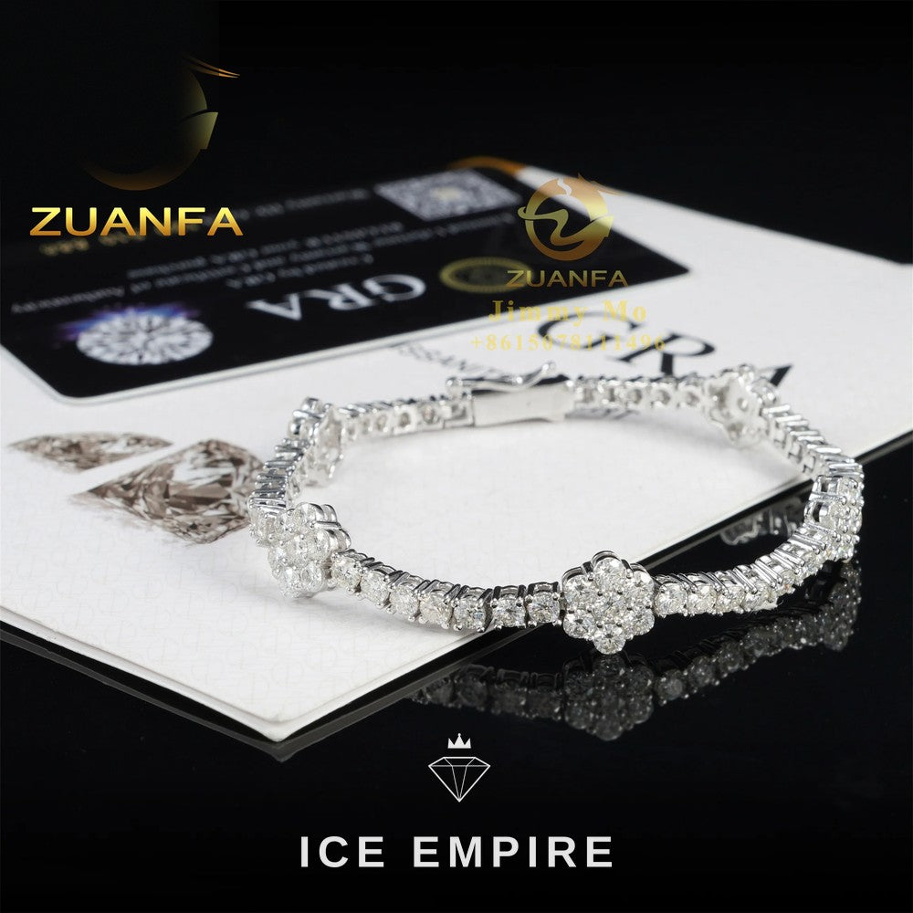 Iced Out 925 Silver Moissanite Tennis Chain