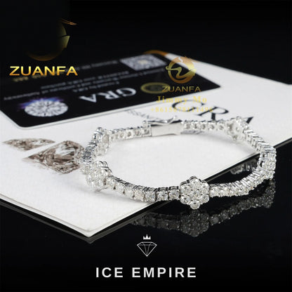 Iced Out 925 Silver Moissanite Tennis Chain