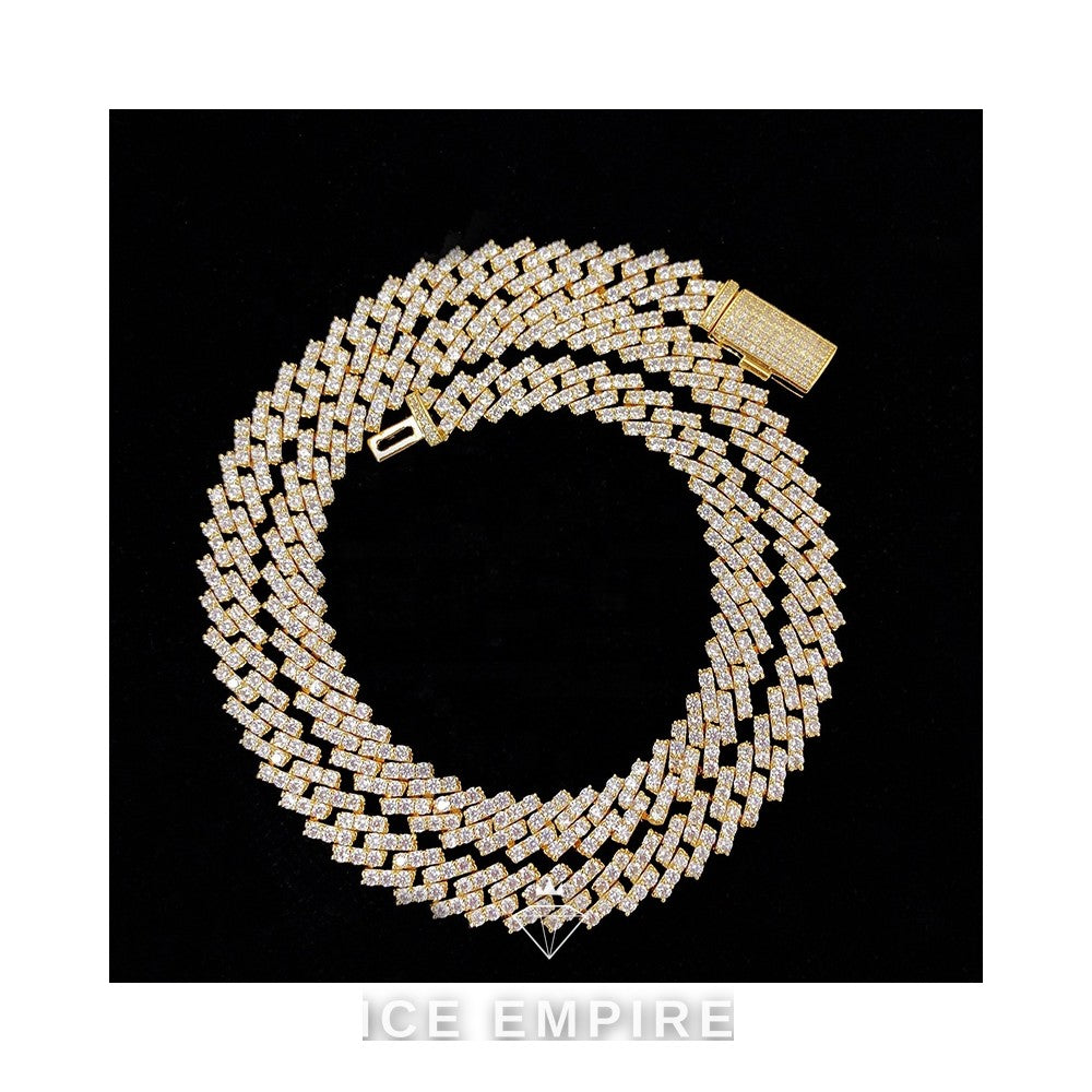 Iced Out Gold Plated Moissanite Cuban Chain