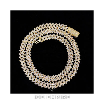 Iced Out Gold Plated Moissanite Cuban Chain