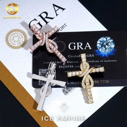 Iced Out Baguette Rose Gold Plated Moissanite Pendant