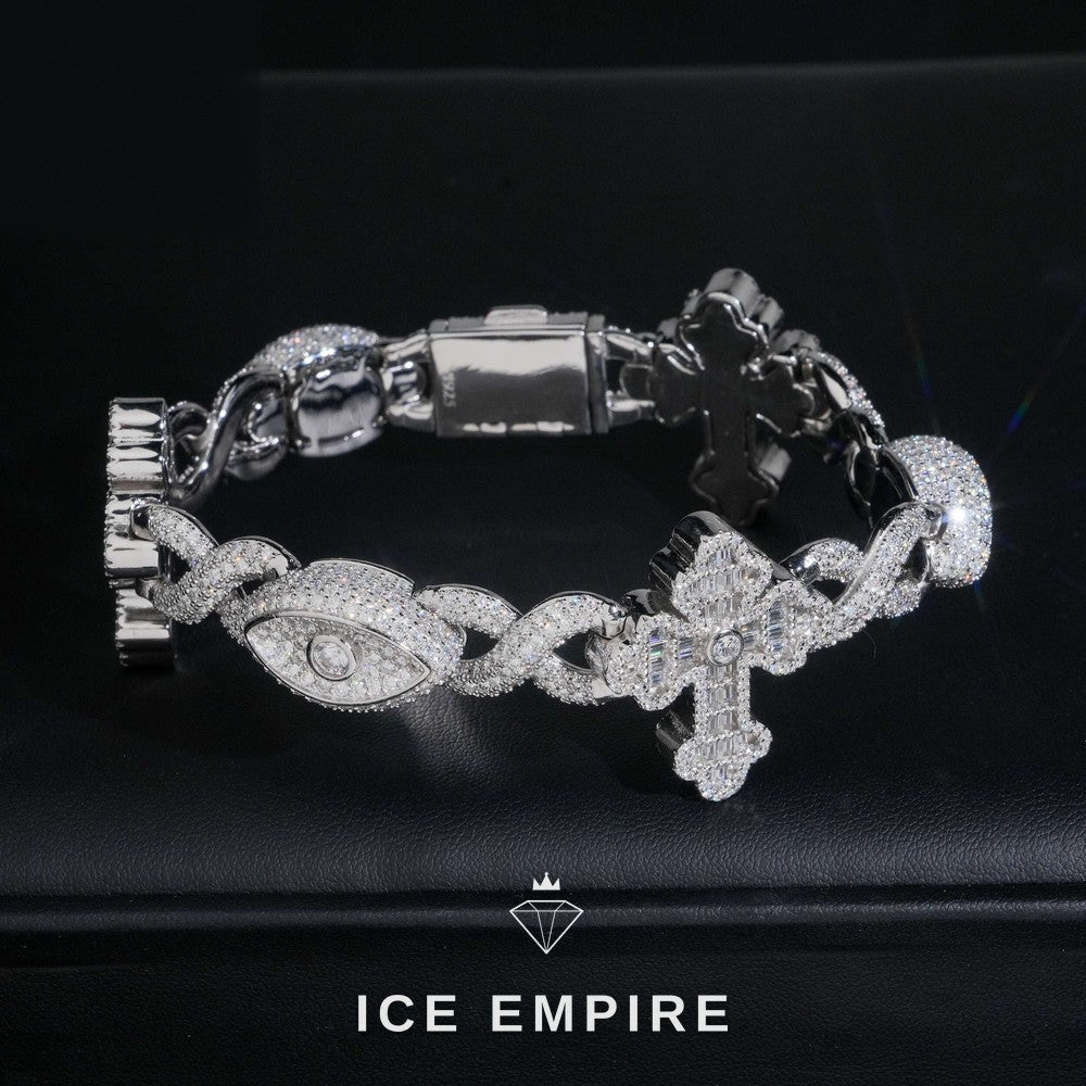 Iced Out Baguette Gold Plated Moissanite Cuban Chain