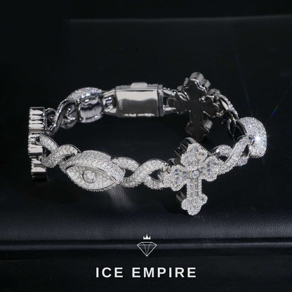 Iced Out Baguette Gold Plated Moissanite Cuban Chain