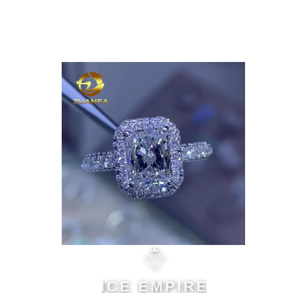 Iced Out Rose Gold Plated Moissanite Wedding Band