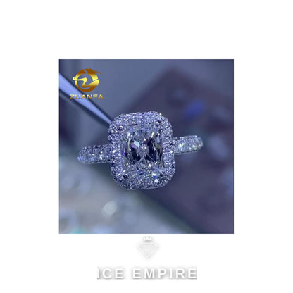 Iced Out Rose Gold Plated Moissanite Wedding Band