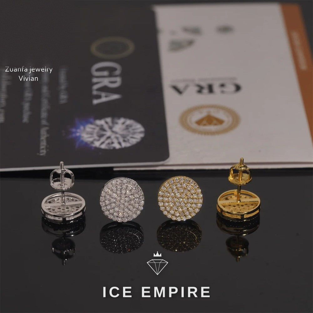 Iced Out 925 Silver Moissanite Earrings