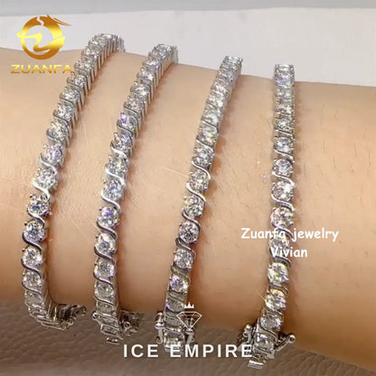 Iced Out Rose Gold Plated Moissanite Tennis Chain