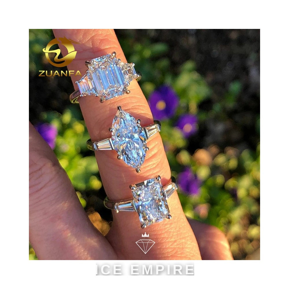 Iced Out Gold Plated Moissanite Wedding Band