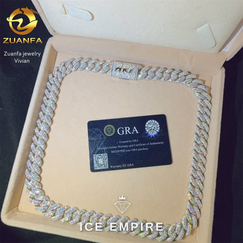 Iced Out Rose Gold Plated Moissanite Cuban Chain