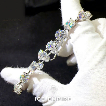 Iced Out 925 Silver Moissanite Tennis Chain