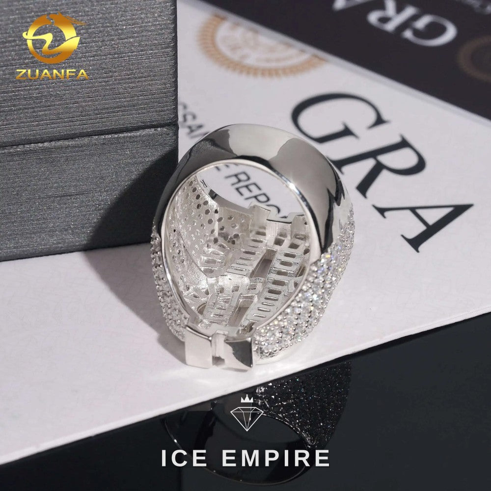 Iced Out 925 Silver Moissanite Ring