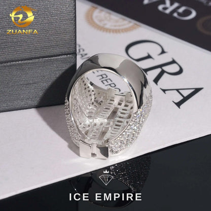 Iced Out 925 Silver Moissanite Ring