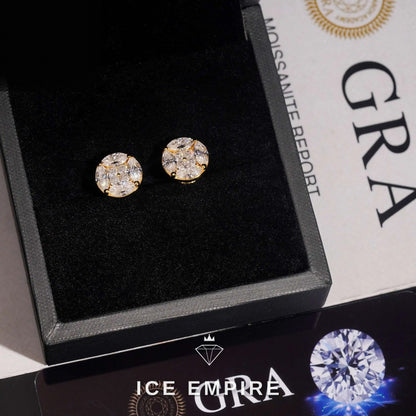 Iced Out Rose Gold Plated Moissanite Earrings