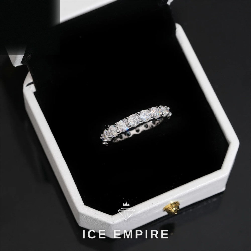 Iced Out 925 Silver Moissanite Ring